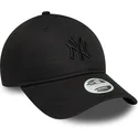 new-era-mlb-new-york-yankees-9twenty-bow-back-damen-verstellbare-schwarze-kappe-mit-gebogenem-schirm-und-schwarzem-logo