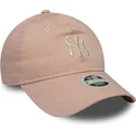 verstellbare-rosa-gebogene-kappe-fur-damen-9twenty-dye-denim-der-new-york-yankees-mlb-von-new-era