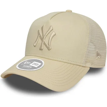 Beige Damen Trucker Cap A Frame League Essential der New York Yankees MLB von New Era