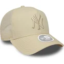 beige-trucker-kappe-fur-damen-a-frame-league-essential-der-new-york-yankees-mlb-von-new-era