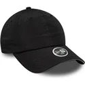 new-era-curved-brim-women-pony-tail-open-back-black-adjustable-cap
