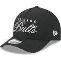schwarze-9forty-m-crown-draft-2025-snapback-kappe-mit-gebogenem-schirm-der-chicago-bulls-nba-von-new-era
