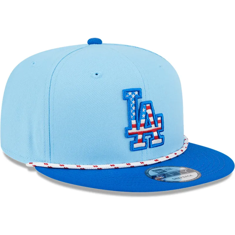 blaue-flache-snapback-kappe-9fifty-4th-july-der-los-angeles-dodgers-mlb-von-new-era