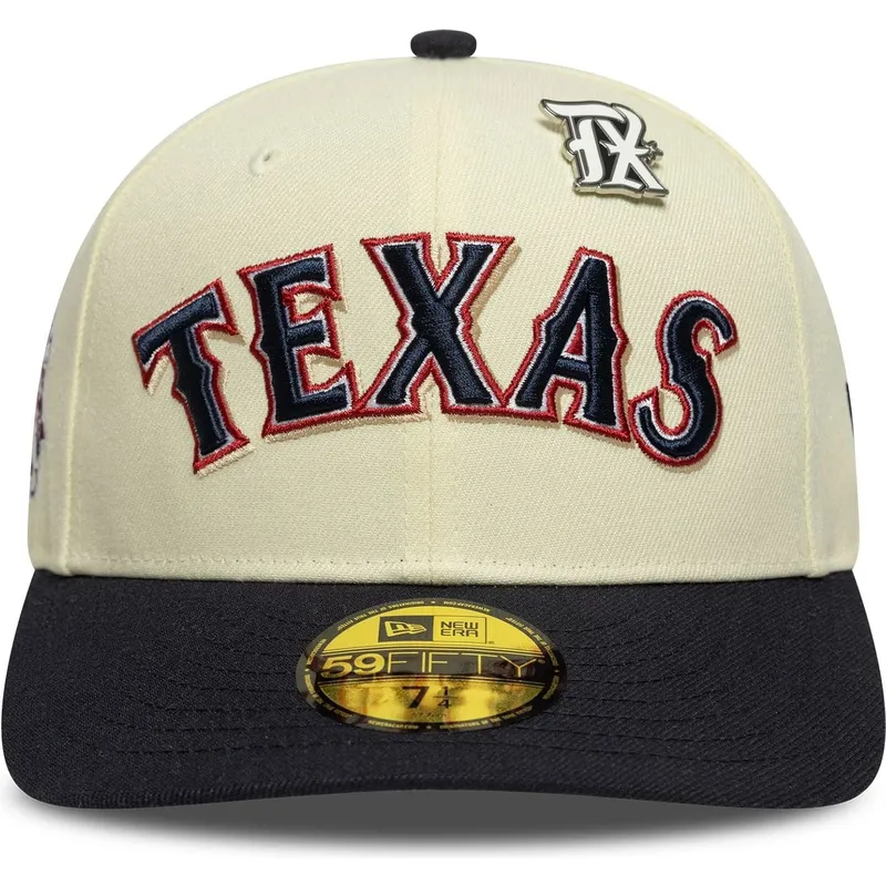 beige-und-marineblaue-gebogene-kappe-59fifty-all-star-game-pin-der-texas-rangers-mlb-von-new-era-verstellbar