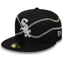 new-era-flat-brim-59fifty-chain-wrap-chicago-white-sox-mlb-black-fitted-cap
