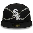 new-era-flat-brim-59fifty-chain-wrap-chicago-white-sox-mlb-black-fitted-cap