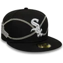new-era-flat-brim-59fifty-chain-wrap-chicago-white-sox-mlb-black-fitted-cap
