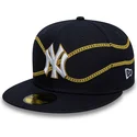marineblaue-angepasste-59fifty-chain-wrap-flat-cap-der-new-york-yankees-mlb-von-new-era