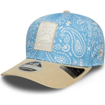 Blaue und beige gebogene Snapback-Kappe 9SEVENTY Stretch Snap Lifestyle von Racing Bulls F1 Team Formula 1 von New Era