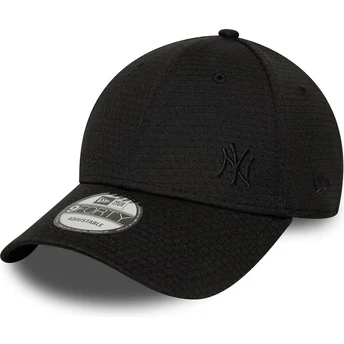 Καπέλο μαύρο snapback με καμπύλη και μαύρο λογότυπο 9FORTY Flawless Mesh των New York Yankees MLB από την New Era