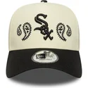 siltovka-zaoblena-bezova-snapback-a-frame-paisley-chicago-white-sox-mlb-new-era