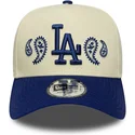 beige-und-blaue-gebogene-snapback-kappe-a-frame-paisley-der-los-angeles-dodgers-mlb-von-new-era