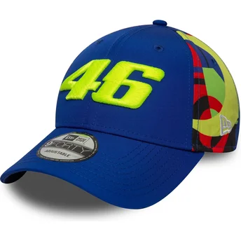 9FORTY Fanwear Snapback-Kappe mit gebogenem Schirm in Blau von Valentino Rossi VR46 MotoGP von New Era