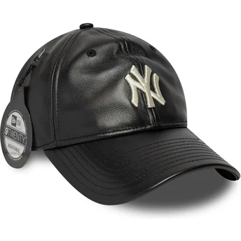 Ρυθμιζόμενο καπέλο με καμπύλη μαύρο 9TWENTY Leather των New York Yankees MLB της New Era