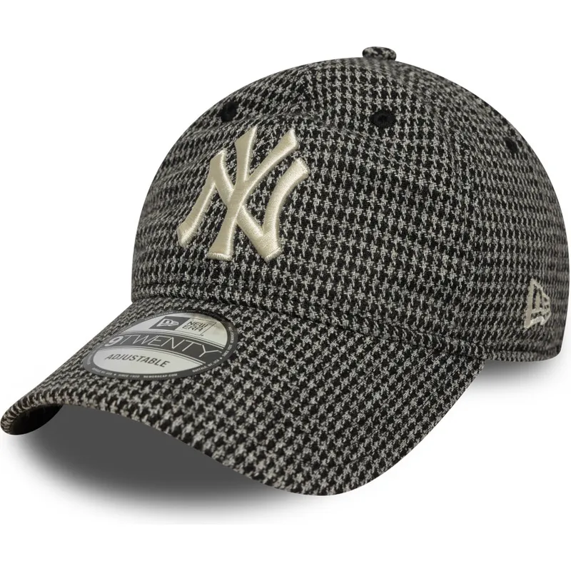siltovka-zaoblena-cierna-nastavitelny-9twenty-houndstooth-new-york-yankees-mlb-new-era