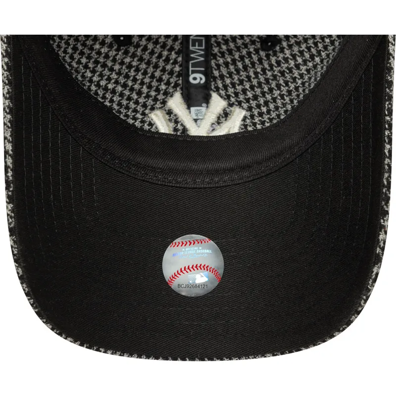 siltovka-zaoblena-cierna-nastavitelny-9twenty-houndstooth-new-york-yankees-mlb-new-era