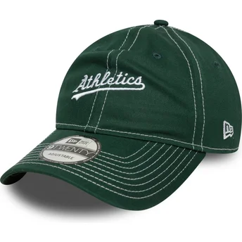 Verstellbare grüne 9TWENTY Curve Cap mit Kontrastnähten der Oakland Athletics MLB von New Era