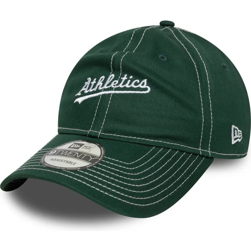 siltovky-zaoblena-zelena-nastavitelny-pasik-9twenty-contrast-stitch-oakland-athletics-mlb-new-era
