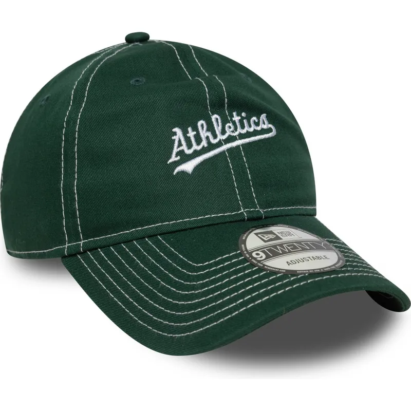 cap-zaoblena-green-adjustable-strap-9twenty-contrast-stitch-oakland-athletics-mlb-new-era
