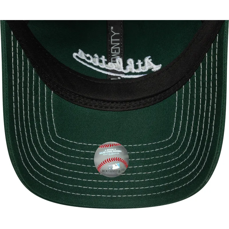 cap-zaoblena-green-adjustable-strap-9twenty-contrast-stitch-oakland-athletics-mlb-new-era