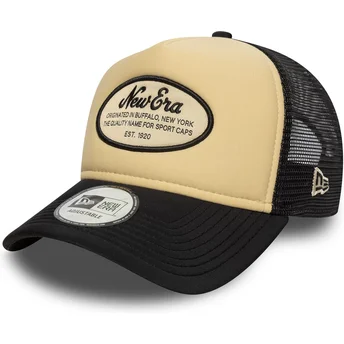 Καπέλο φορτηγού μπεζ και μαύρο A Frame Foam Oval Patch της New Era