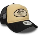 trucker-cap-beige-und-schwarz-a-frame-foam-oval-patch-von-new-era