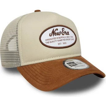 Καφέ καπέλο trucker A Frame Suede Oval Patch της New Era