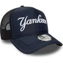 trucker-cap-marineblau-a-frame-script-von-new-york-yankees-mlb-von-new-era