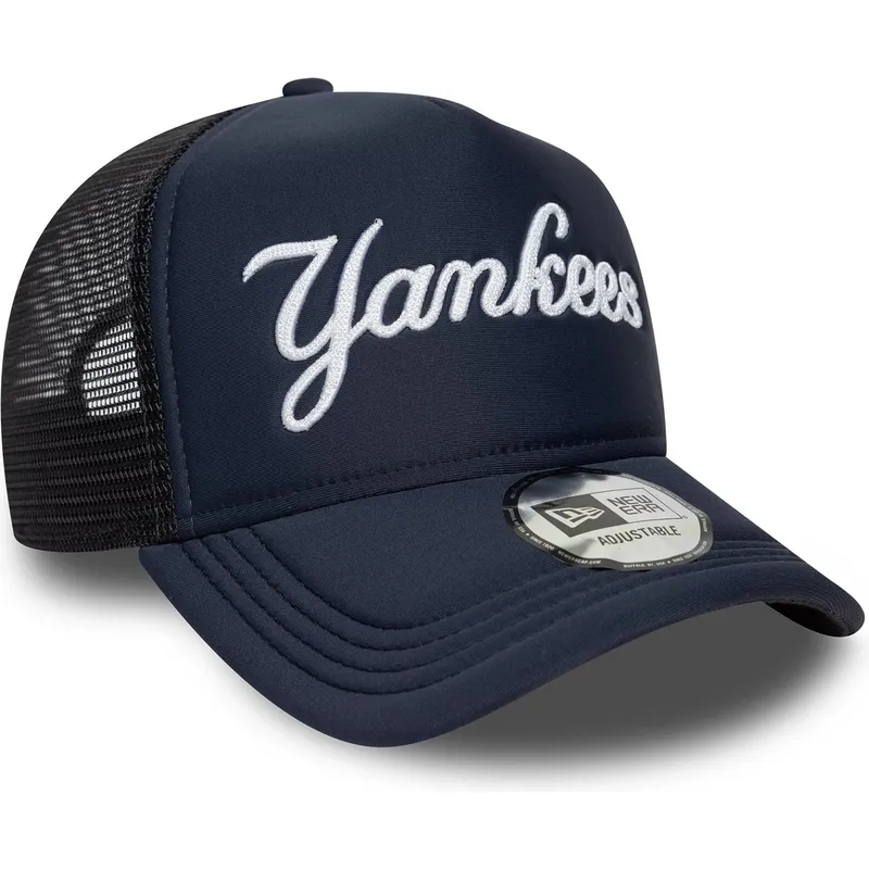 siltovka-zaoblena-tmavomodra-snapback-a-frame-script-new-york-yankees-mlb-new-era