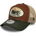 cap-zaoblena-multicolor-snapback-marron-a-frame-animal-patch-bufalo-new-era