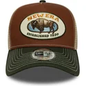 trucker-cap-braun-und-grun-a-frame-animal-patch-buffel-von-new-era