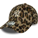 new-era-new-york-yankees-mlb-9forty-cosy-animal-damen-verstellbare-leoparden-kappe