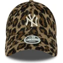new-era-new-york-yankees-mlb-9forty-cosy-animal-damen-verstellbare-leoparden-kappe