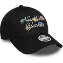 siltovky-zaoblena-cierna-nastavitelny-pasik-9forty-floral-script-new-york-yankees-mlb-new-era
