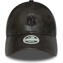 schwarze-gebogene-verstellbare-damenkappe-mit-schwarzem-logo-9twenty-tonal-der-new-york-yankees-mlb-von-new-era