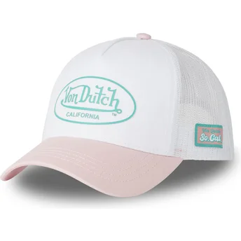 Καπέλο τύπου trucker λευκό και ροζ 3D PI της Von Dutch