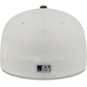 beige-und-schwarze-anliegende-flat-cap-59fifty-clr-dvlp-der-los-angeles-dodgers-mlb-von-new-era