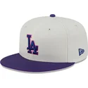 gorra-plana-beige-y-violeta-ajustada-59fifty-clr-dvlp-de-los-angeles-dodgers-mlb-de-new-era