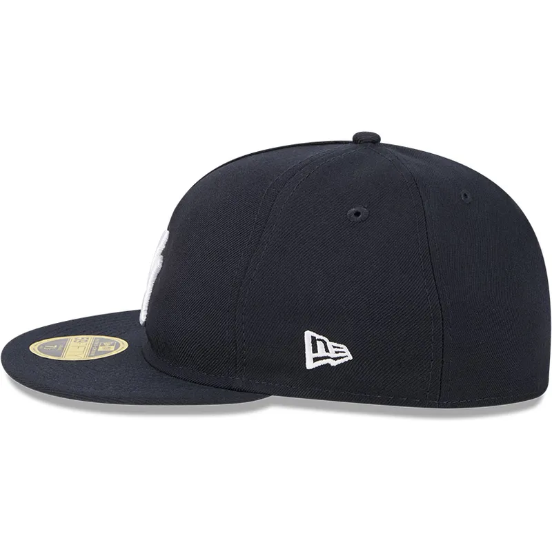 marineblaue-anliegende-flat-cap-59fifty-retro-crown-a-frame-easy-der-new-york-yankees-mlb-von-new-era