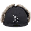 schwarze-enganliegende-59fifty-flatcap-winter-dog-ear-der-boston-red-sox-mlb-von-new-era