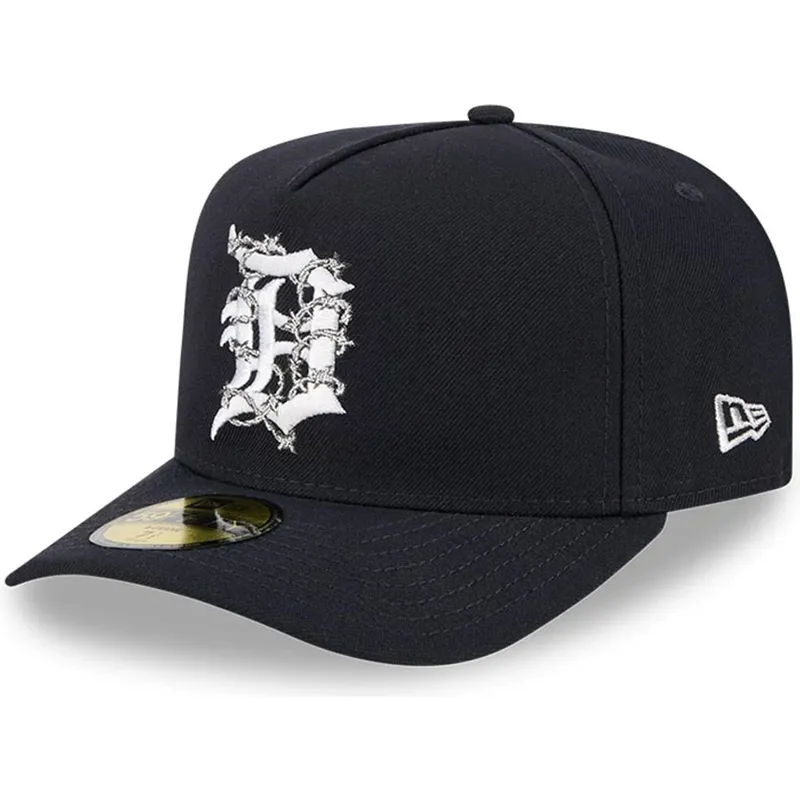 marineblaue-gebogene-verstellbare-59fifty-a-frame-wired-kappe-von-detroit-tigers-mlb-von-new-era