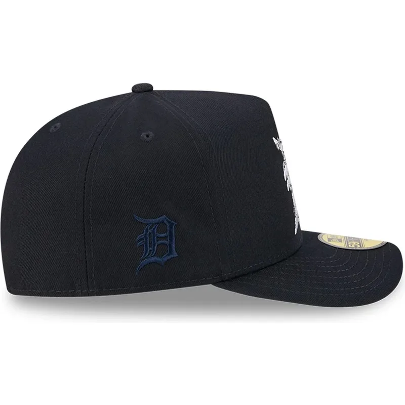 marineblaue-gebogene-verstellbare-59fifty-a-frame-wired-kappe-von-detroit-tigers-mlb-von-new-era