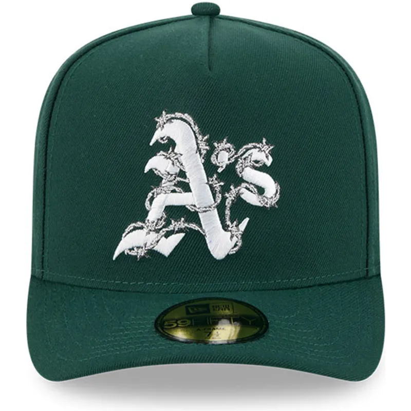 grune-gebogene-kappe-59fifty-a-frame-wired-der-oakland-athletics-mlb-von-new-era