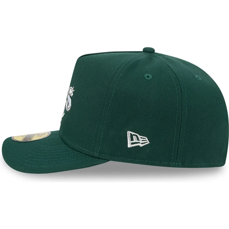 grune-gebogene-verstellbare-59fifty-a-frame-wired-kappe-von-oakland-athletics-mlb-von-new-era
