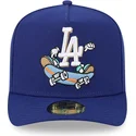 blaue-gebogene-verstellbare-59fifty-a-frame-cartoon-kappe-der-los-angeles-dodgers-mlb-von-new-era