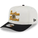 new-era-curved-brim-9fifty-a-frame-chainstitch-boston-bruins-nhl-beige-and-black-snapback-cap