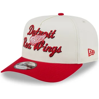 Beige-rote Snapback-Kappe 9FIFTY A Frame Chainstitch der Detroit Red Wings NHL von New Era