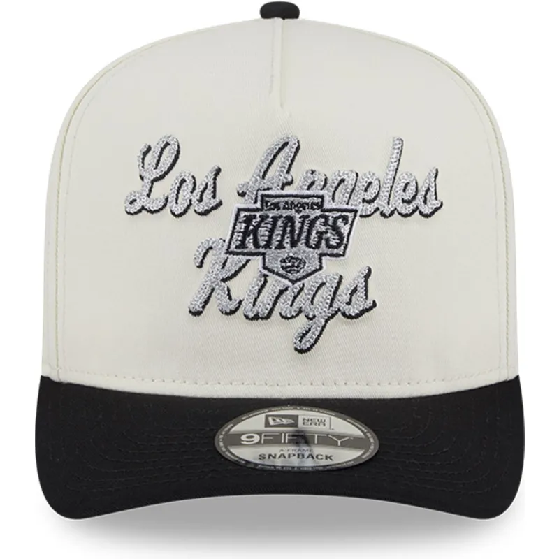 siltovka-zaoblena-bezova-snapback-9fifty-a-frame-chainstitch-los-angeles-kings-nhl-new-era