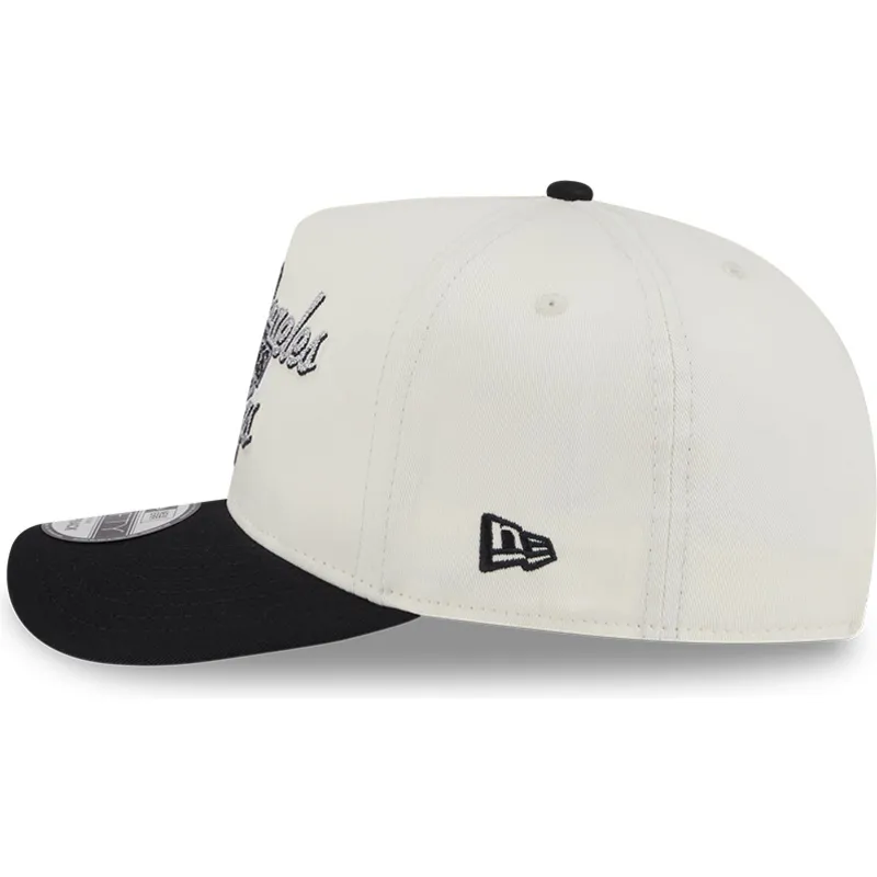 siltovka-zaoblena-bezova-snapback-9fifty-a-frame-chainstitch-los-angeles-kings-nhl-new-era