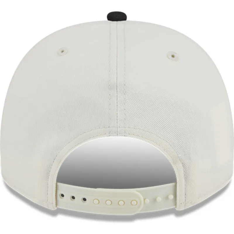 beige-und-schwarze-gebogene-snapback-kappe-9fifty-a-frame-chainstitch-der-san-jose-sharks-nhl-von-new-era